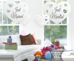 Hangdecoratie Just Married hearts 5st