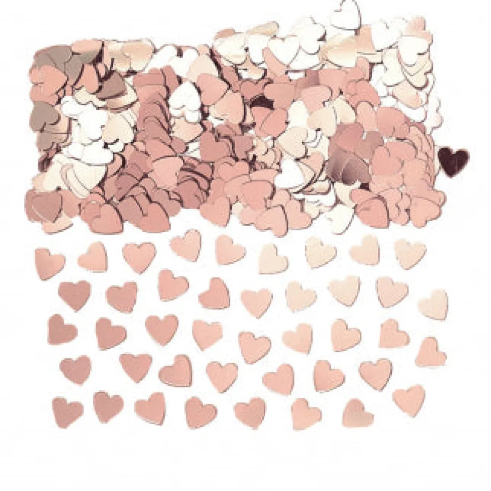 Hartjes confetti rose goud