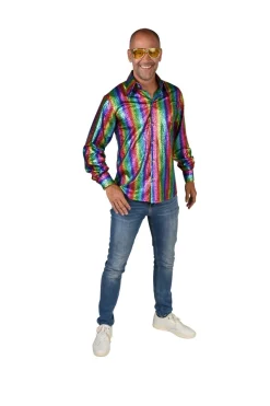 Herenblouse holograpic Rainbow