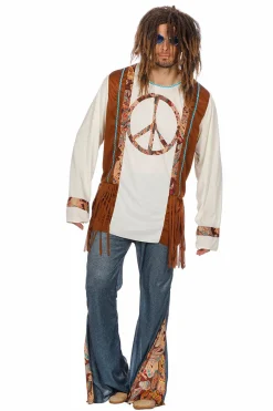 Herenkostuum Hippie Peace met Franjes