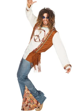 Herenkostuum Hippie Peace met Franjes