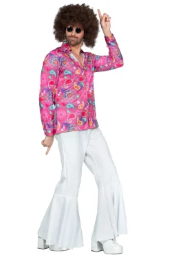 Hippie herenblouse roze