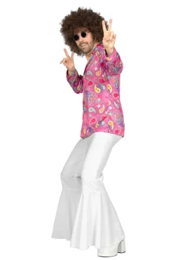 Hippie herenblouse roze