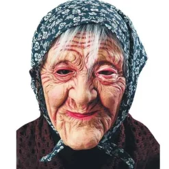 Hoofdmasker Oude vrouw met kap