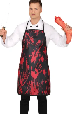 Horror schort met bloed zwart