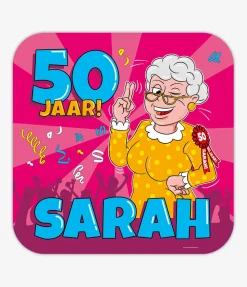 Huldeschild - Sarah cartoon