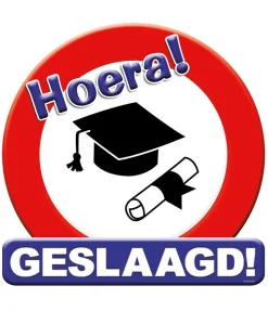 Huldeschild geslaagd school