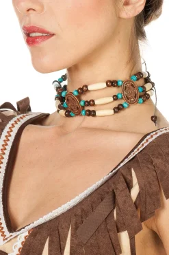 Indianen ketting kralen 3 lagen