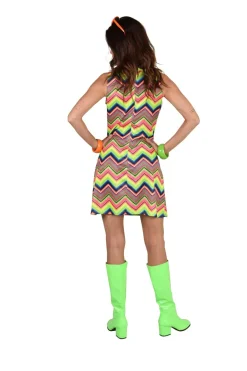 Jaren 80 jurk Neon stripes