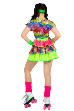 Jaren 80 Jurk Tijger neon