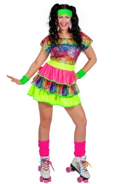 Jaren 80 Jurk Tijger neon