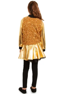 Jasje metallic pailletten goud voor kinderen