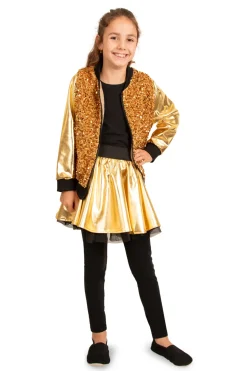 Jasje metallic pailletten goud voor kinderen