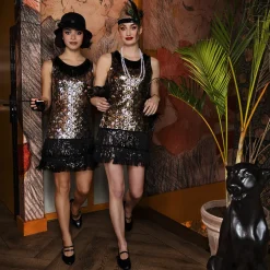 Jurk Flapper gouden pauw
