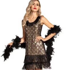 Jurk Flapper gouden pauw