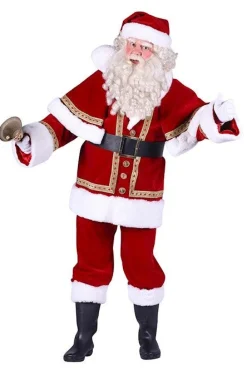 Kerstman fluweel deluxe met cape