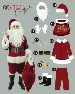Kerstmankostuum Deluxe compleet