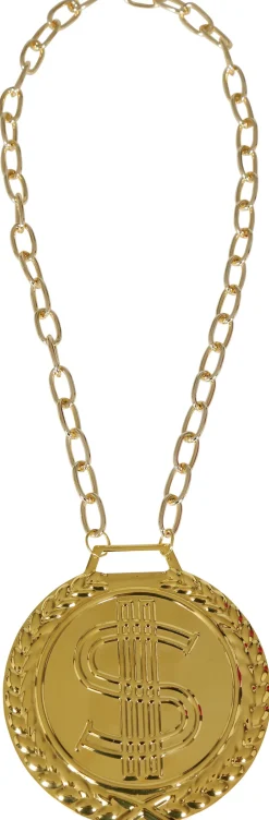 Ketting dollar medaillon 11cm