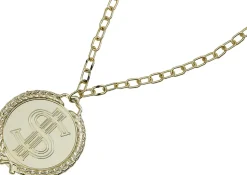 Ketting dollar medaillon plastic 13cm