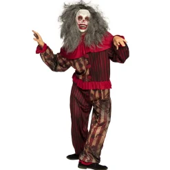 Latex hoofdmasker zombie clown met haar