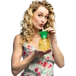 LED beker Ananas met rietje