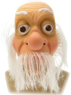 Masker abraham met haar en snor wit