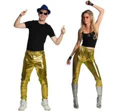Metallic disco broek unisex