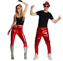 Metallic disco broek unisex