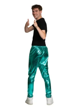 Metallic disco broek unisex