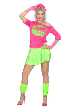 Neon shirt lips 80s