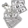 Nep geld Dollar biljetten en munten