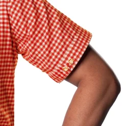Oktoberfest blouse korte mouwen oranje