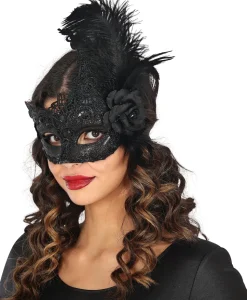 Oogmasker Black Feathers