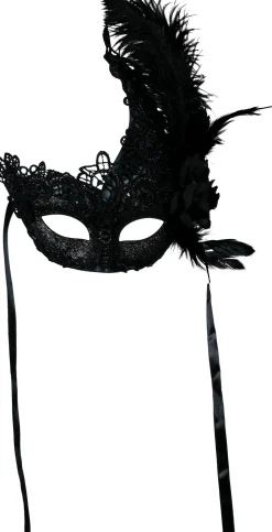 Oogmasker Black Feathers