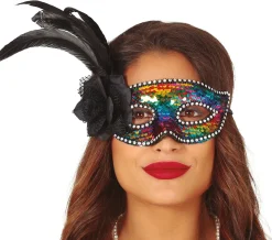 Oogmasker rainbow Sequins