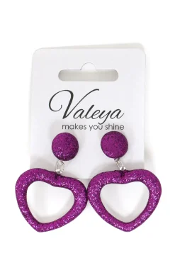 Oorbellen Glitter hart