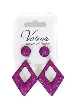 Oorbellen Glitter ruit