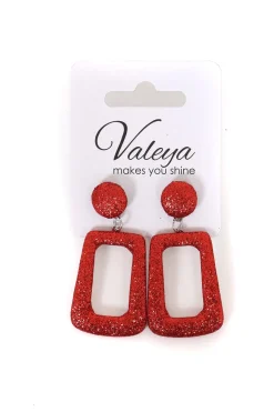 Oorbellen Glitter vierkant