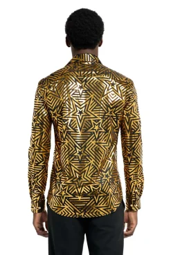 OppoSuits Golden Geo Star blouse