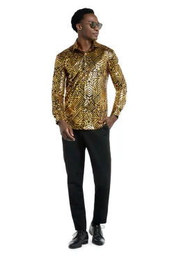 OppoSuits Golden Geo Star blouse
