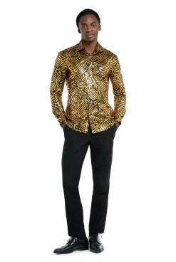 OppoSuits Golden Geo Star blouse