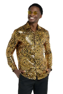 OppoSuits Golden Geo Star blouse