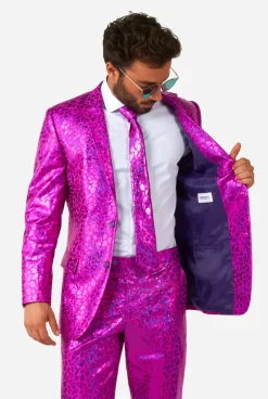 OppoSuits Peppy Pink kostuum heren