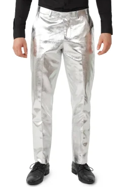 OppoSuits Shiny Silver kostuum heren