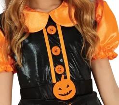 Oranje glitter heks kostuum voor meisjes