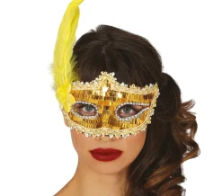 Pailletten Oogmasker met veren