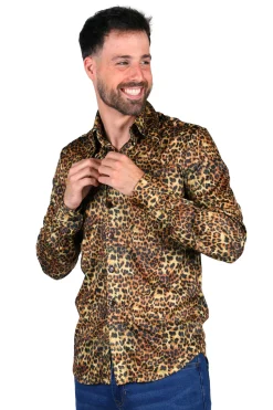 Panterprint blouse heren