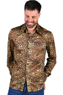 Panterprint blouse heren