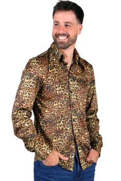 Panterprint blouse heren