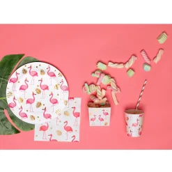 Papieren bordjes Flamingo 10st